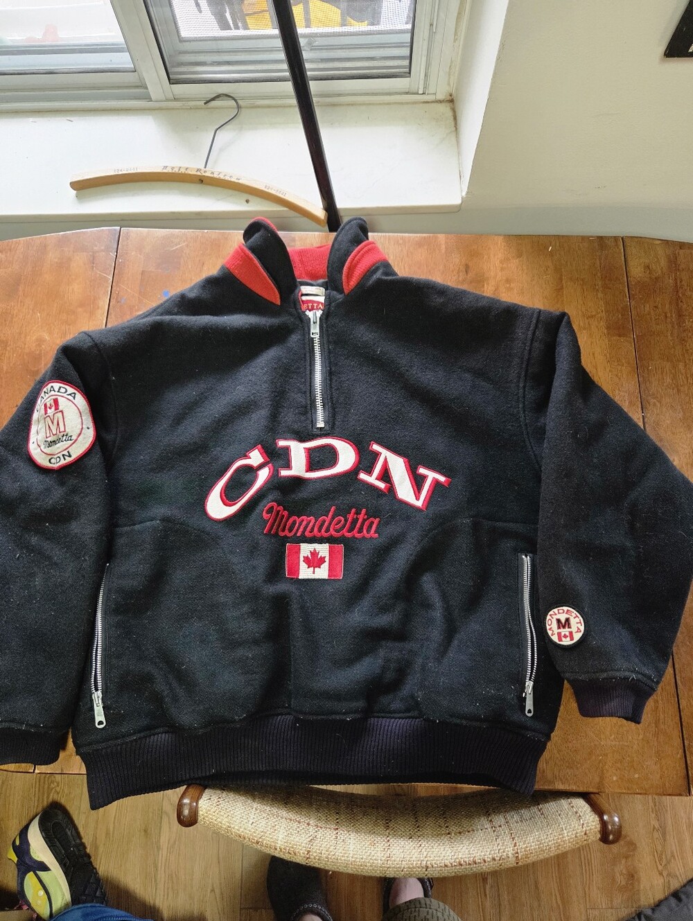 Vintage 90s Mondetta Canada Fleece Quarter Zip Jacket Quilted CDN XL